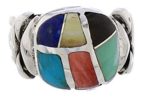 Sterling Silver Multicolor Southwestern Ring Size 6-1/2 TX40033